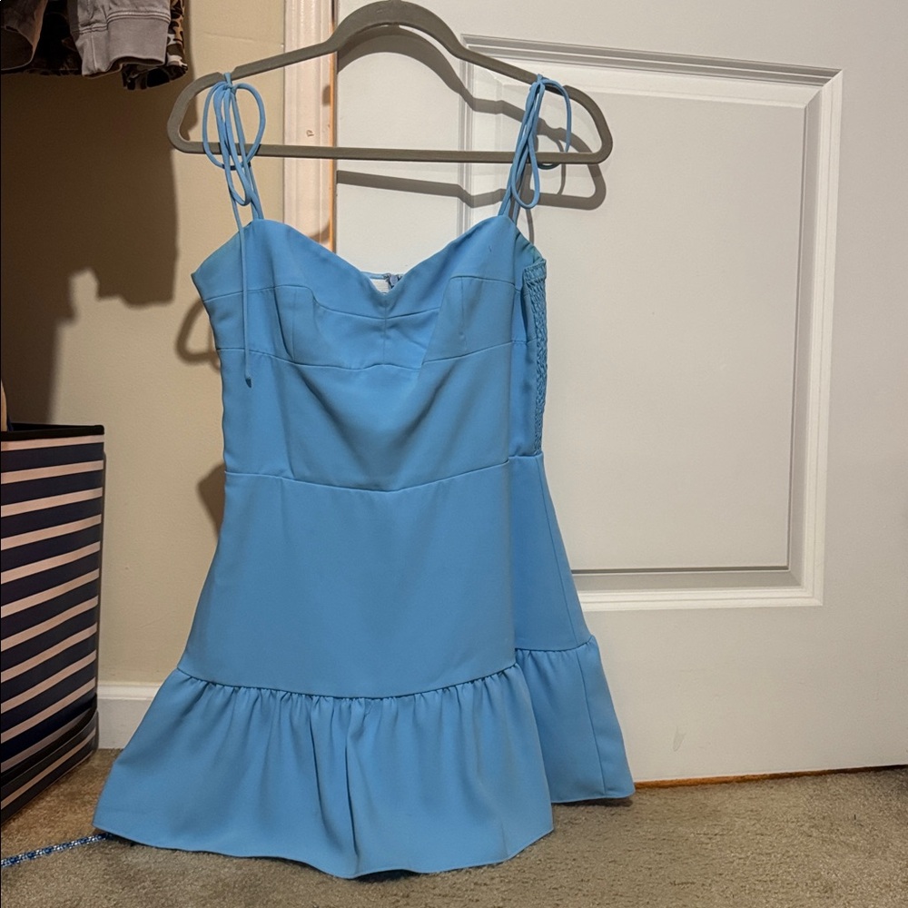 Amanda Uprichard Blue Mini Dress